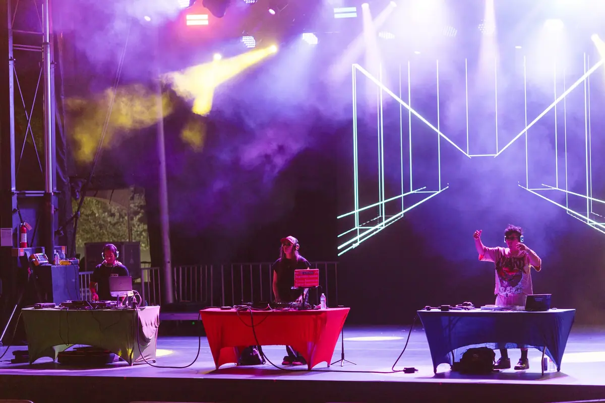Full-service production — DJ, lighting rig, crowd